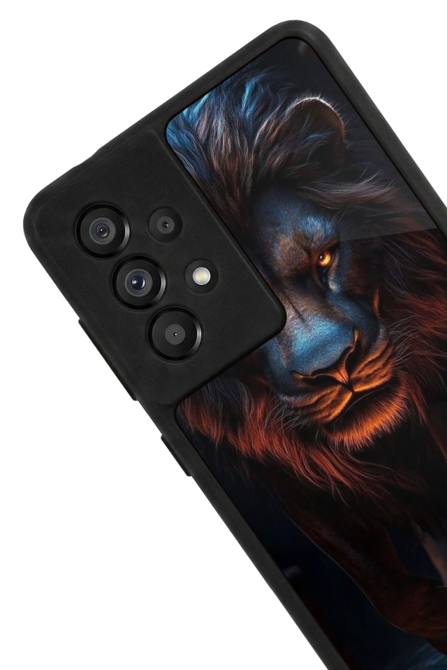 Samsung Galaxy A73 Uyumlu Aslan Tasarımlı Glossy Premium Kılıf