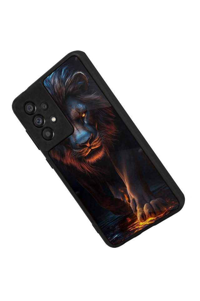 Samsung Galaxy A73 Uyumlu Aslan Tasarımlı Glossy Premium Kılıf