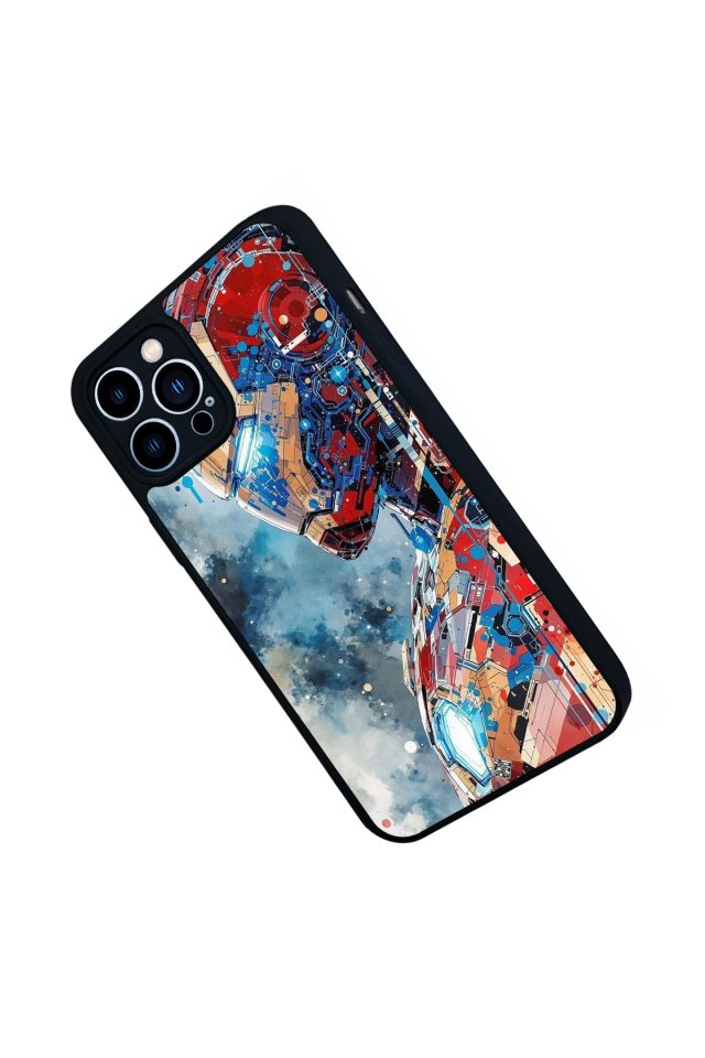 iPhone 12 Pro Max Uyumlu Iron Man ( Demir Adam ) Tasarımlı Glossy Premium Kılıf