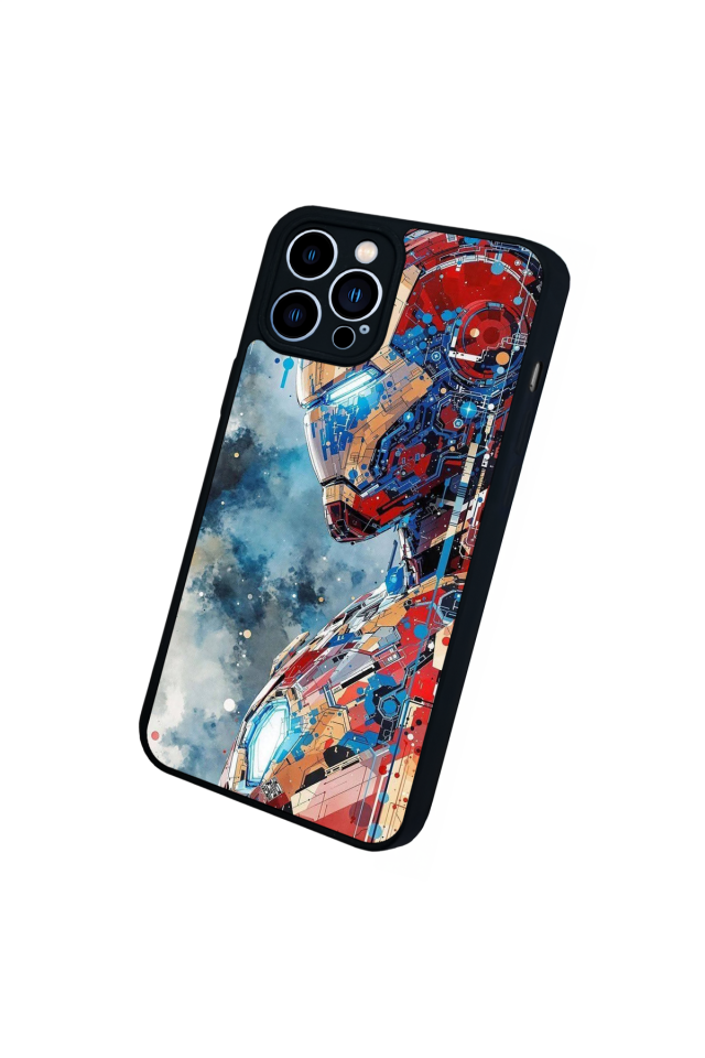iPhone 12 Pro Max Uyumlu Iron Man ( Demir Adam ) Tasarımlı Glossy Premium Kılıf