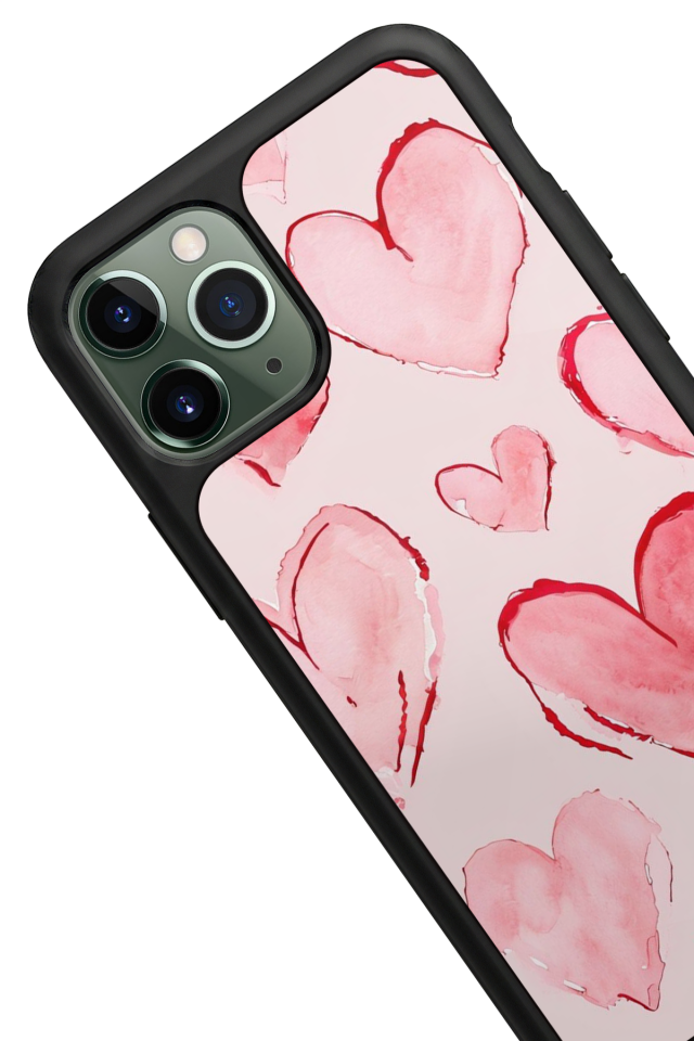 iPhone 11 Pro Uyumlu Kalp Love Tasarımlı Glossy Premium Kılıf