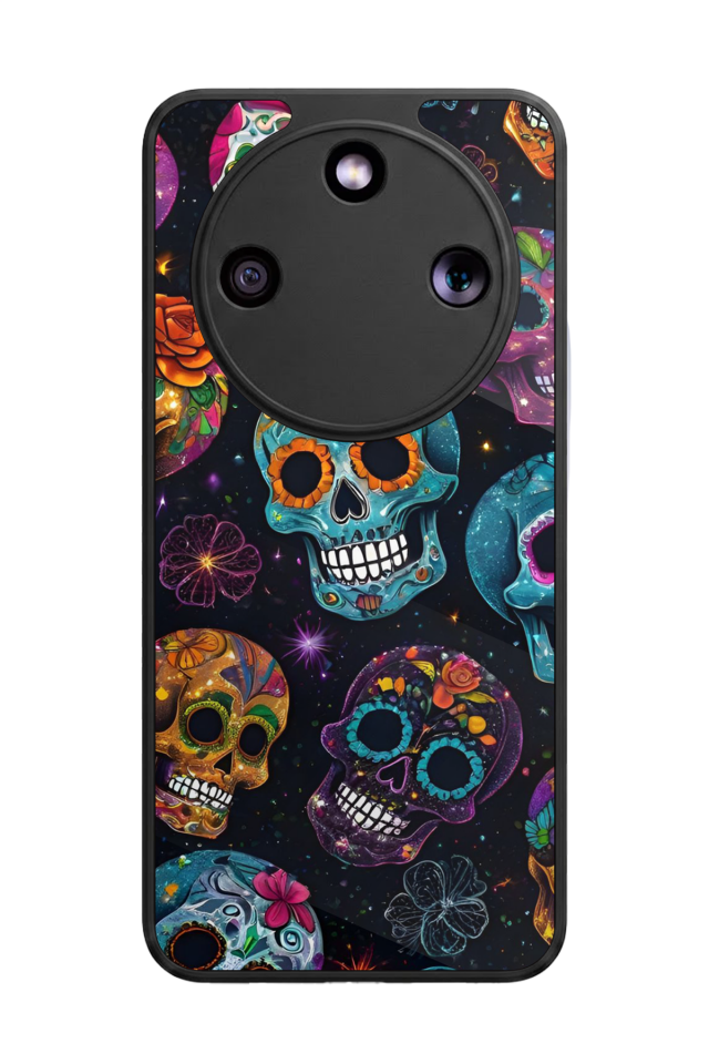 Honor Magic 8 Lite Uyumlu KuruKafa Tasarımlı Glossy Premium Kılıf
