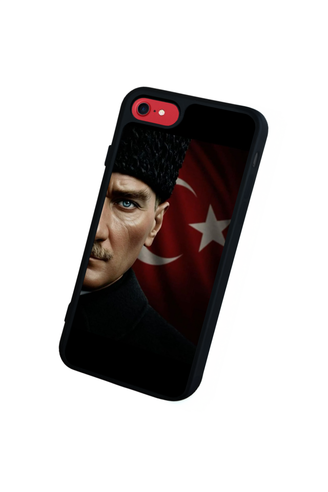 iPhone 8 Uyumlu Mustafa Kemal Ataturk Tasarımlı Glossy Premium Kılıf