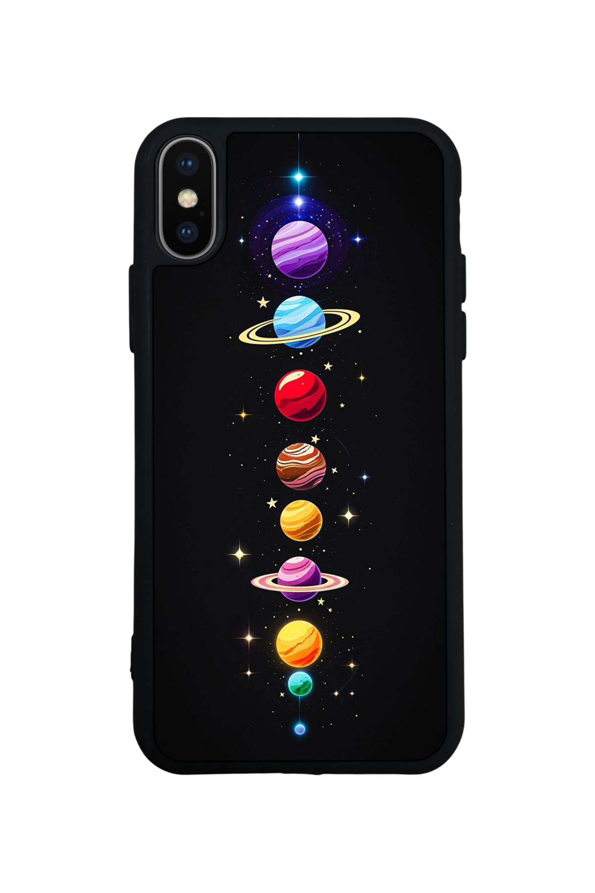 iPhone X/ XS Uyumlu Uzay Tasarımlı Glossy Premium Kılıf