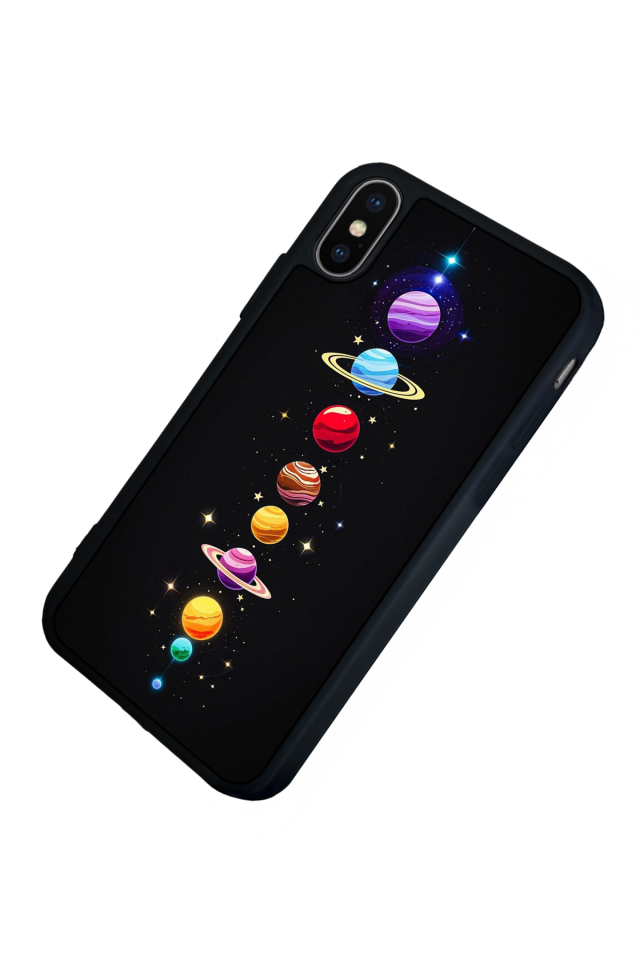iPhone X/ XS Uyumlu Uzay Tasarımlı Glossy Premium Kılıf
