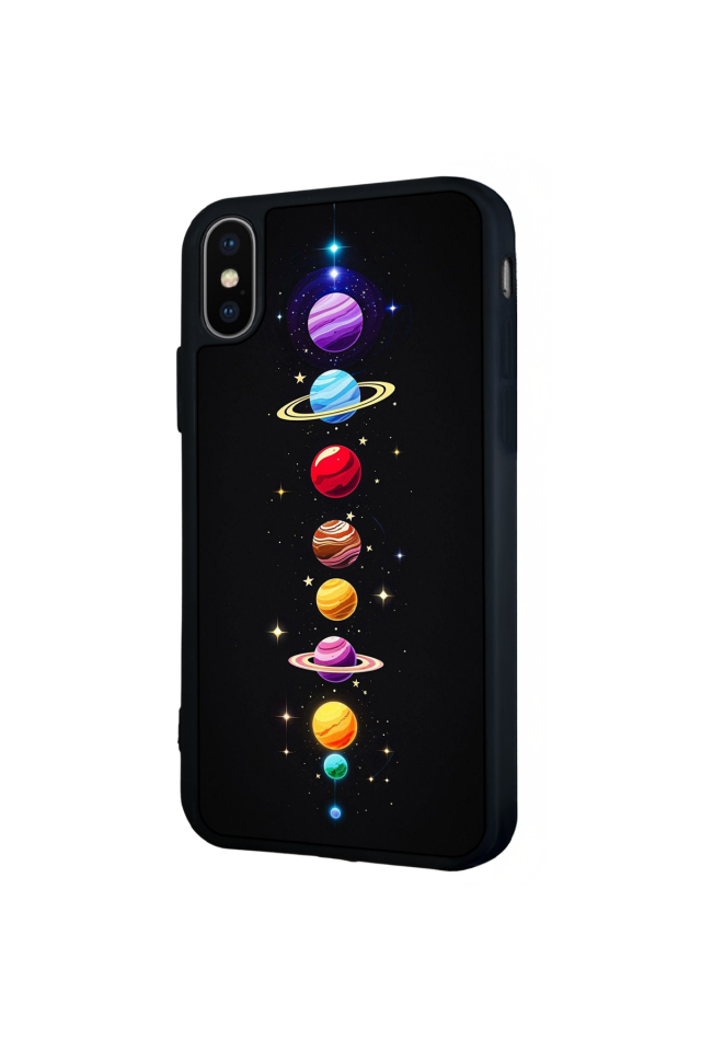 iPhone X/ XS Uyumlu Uzay Tasarımlı Glossy Premium Kılıf