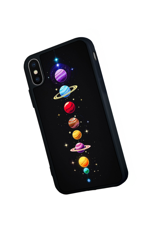 iPhone X/ XS Uyumlu Uzay Tasarımlı Glossy Premium Kılıf