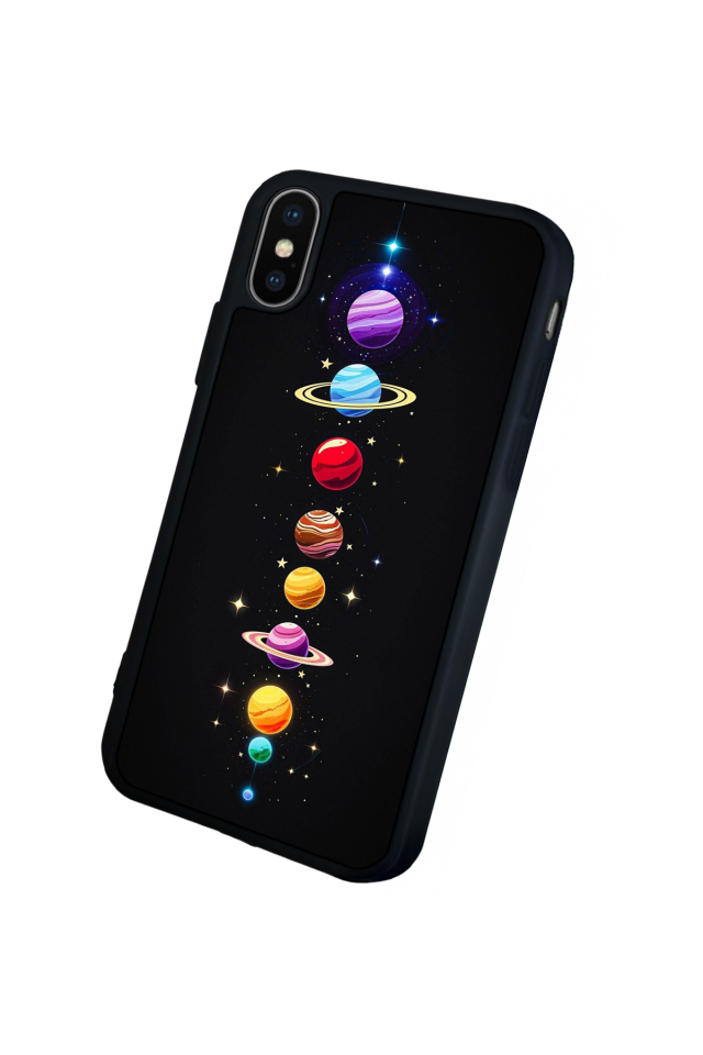 iPhone X/ XS Uyumlu Uzay Tasarımlı Glossy Premium Kılıf