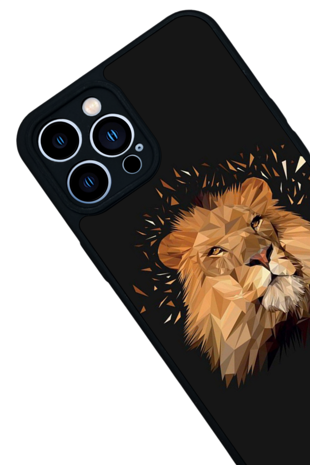 iPhone 13 Pro Max Uyumlu Aslan Tasarımlı Glossy Premium Kılıf