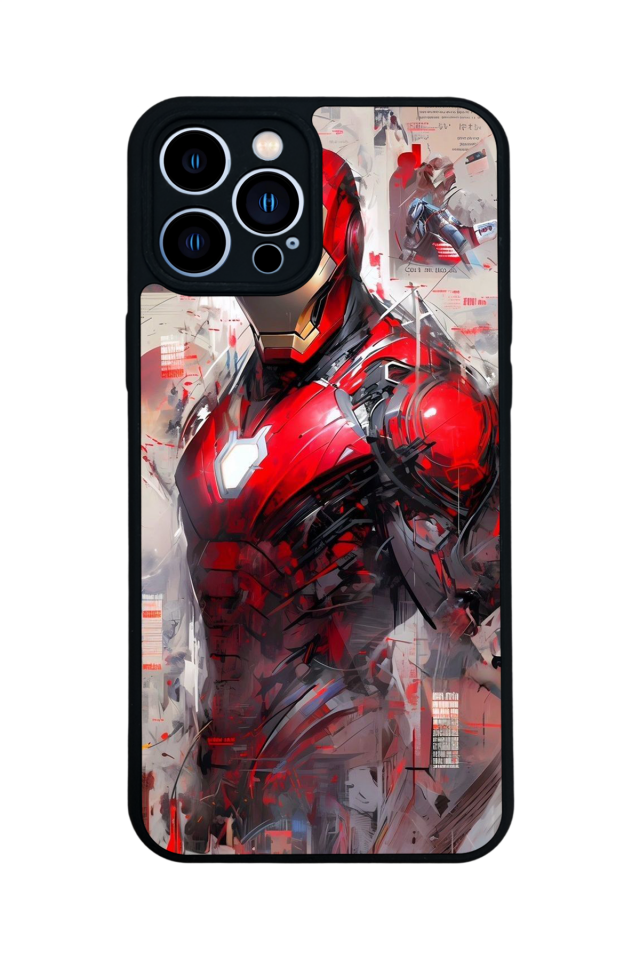 iPhone 12 Pro Max Uyumlu Iron Man ( Demir Adam ) Tasarımlı Glossy Premium Kılıf