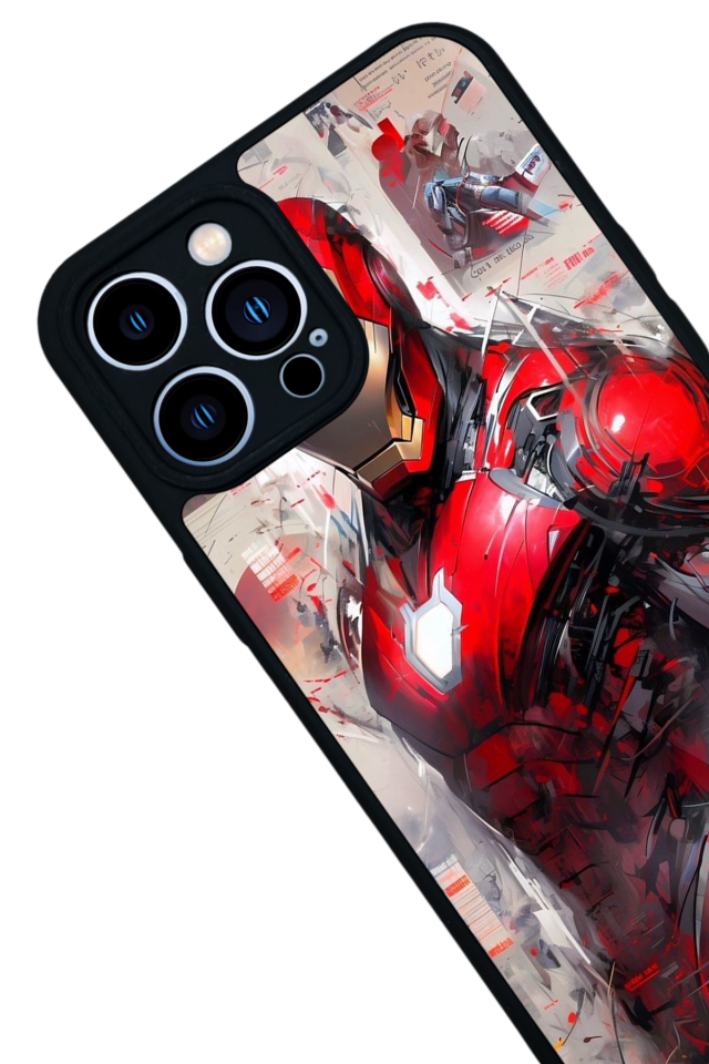 iPhone 12 Pro Max Uyumlu Iron Man ( Demir Adam ) Tasarımlı Glossy Premium Kılıf