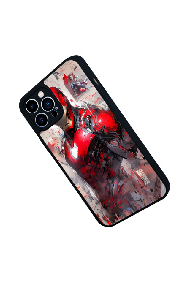 iPhone 12 Pro Max Uyumlu Iron Man ( Demir Adam ) Tasarımlı Glossy Premium Kılıf