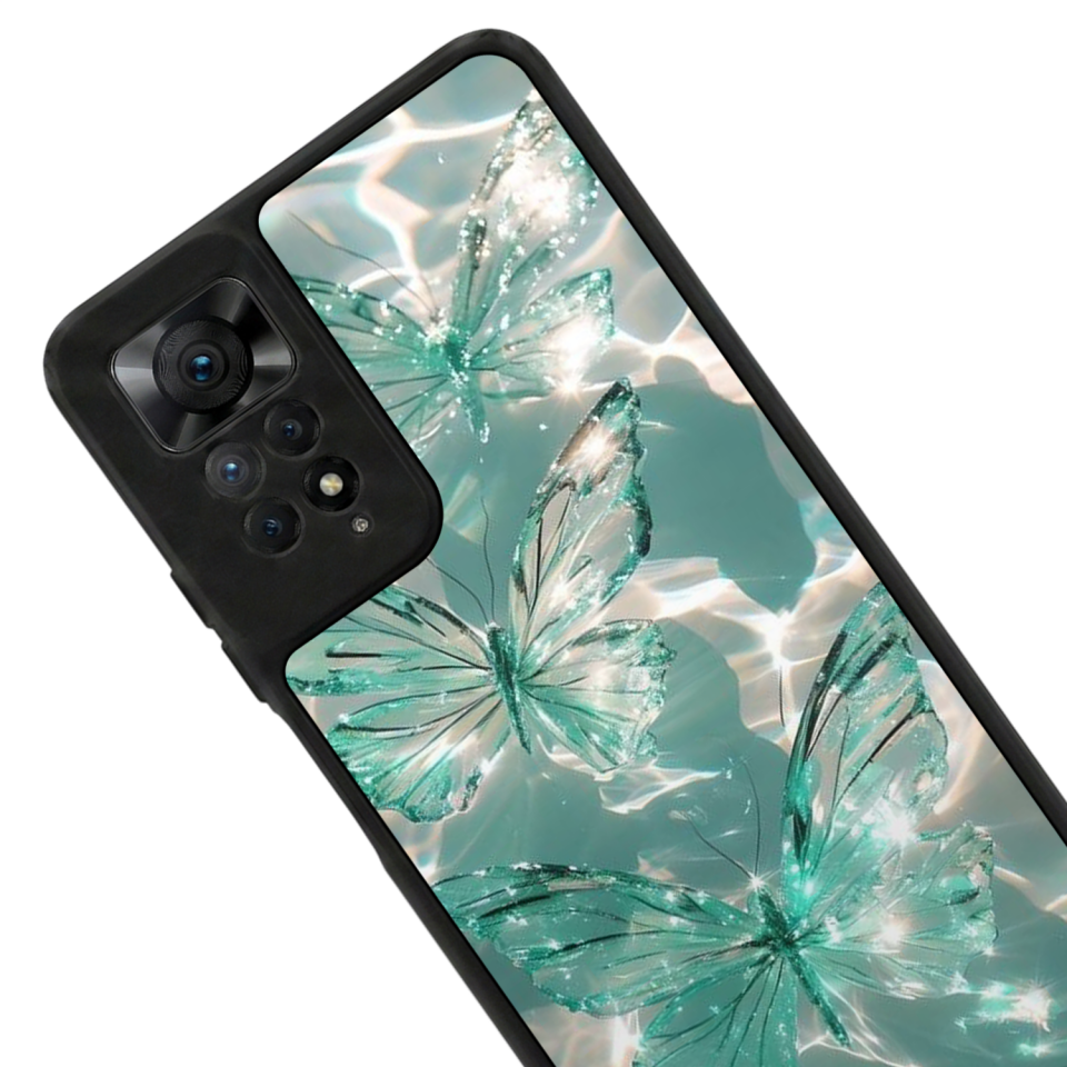 Xiaomi Redmi Note 12 Pro Uyumlu Kelebek Tasarımlı Glossy Premium Kılıf