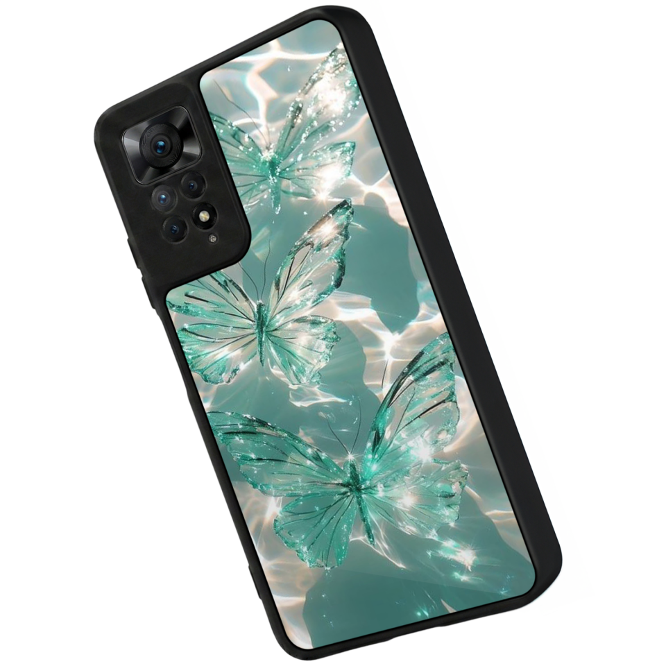 Xiaomi Redmi Note 12 Pro Uyumlu Kelebek Tasarımlı Glossy Premium Kılıf
