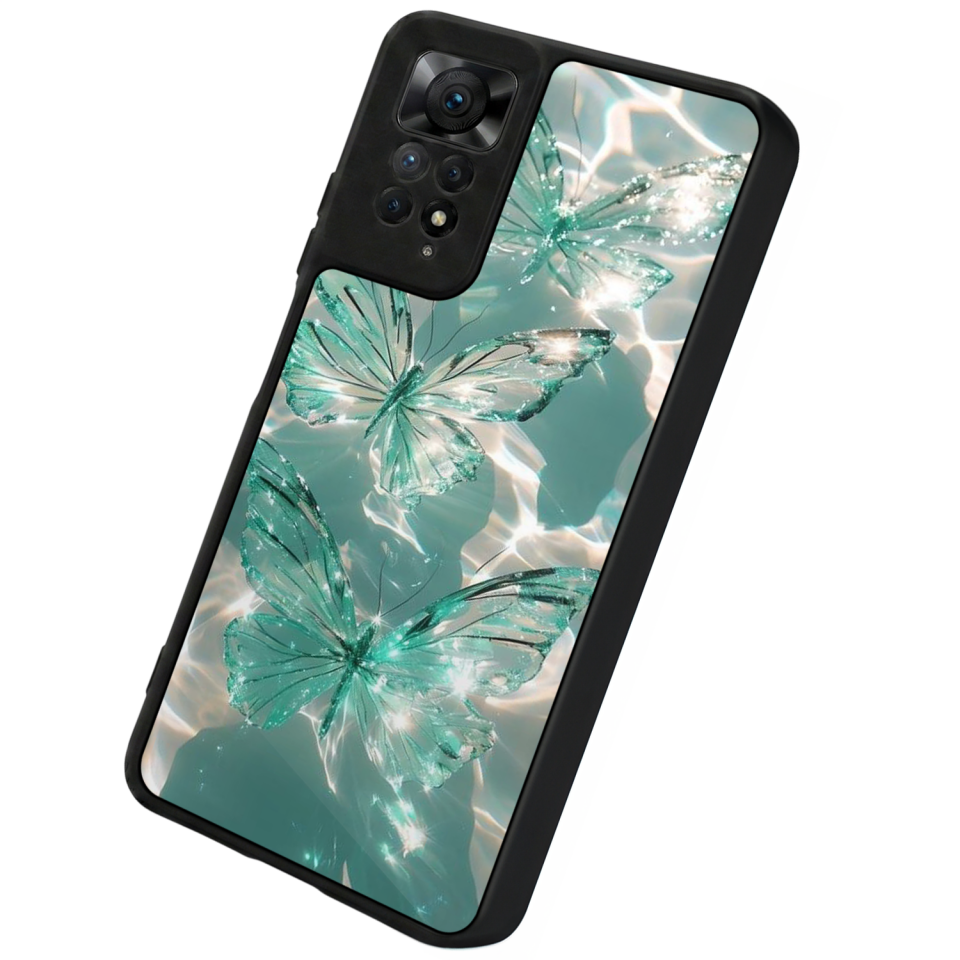 Xiaomi Redmi Note 12 Pro Uyumlu Kelebek Tasarımlı Glossy Premium Kılıf
