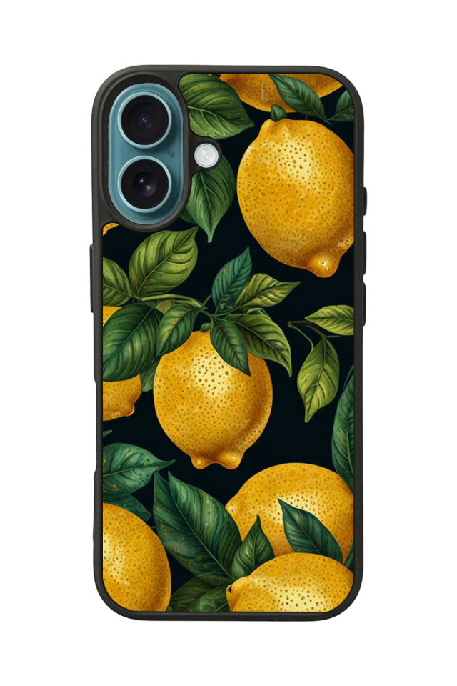 iPhone 16 Uyumlu Limon Tasarımlı Glossy Premium Kılıf