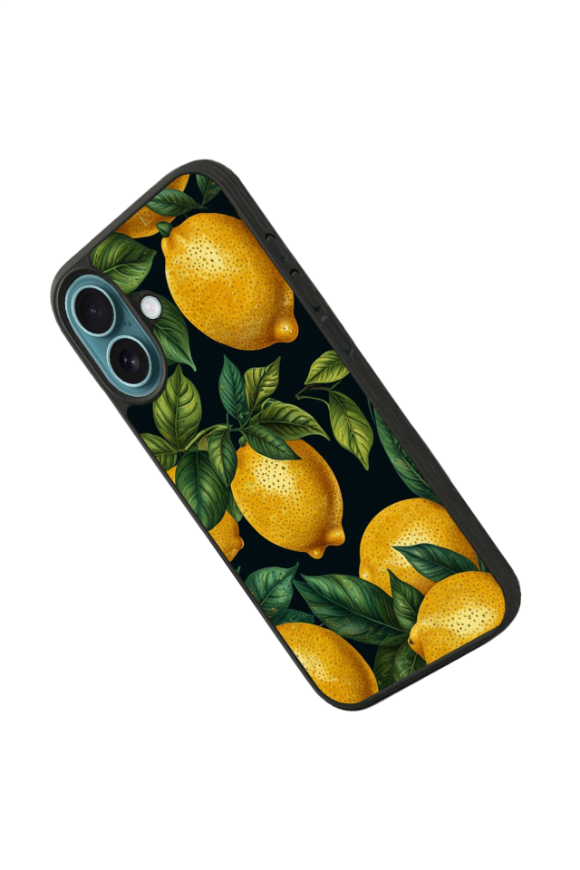 iPhone 16 Uyumlu Limon Tasarımlı Glossy Premium Kılıf