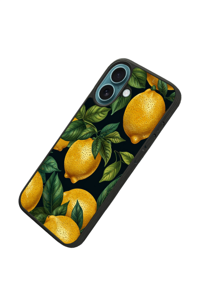 iPhone 16 Uyumlu Limon Tasarımlı Glossy Premium Kılıf