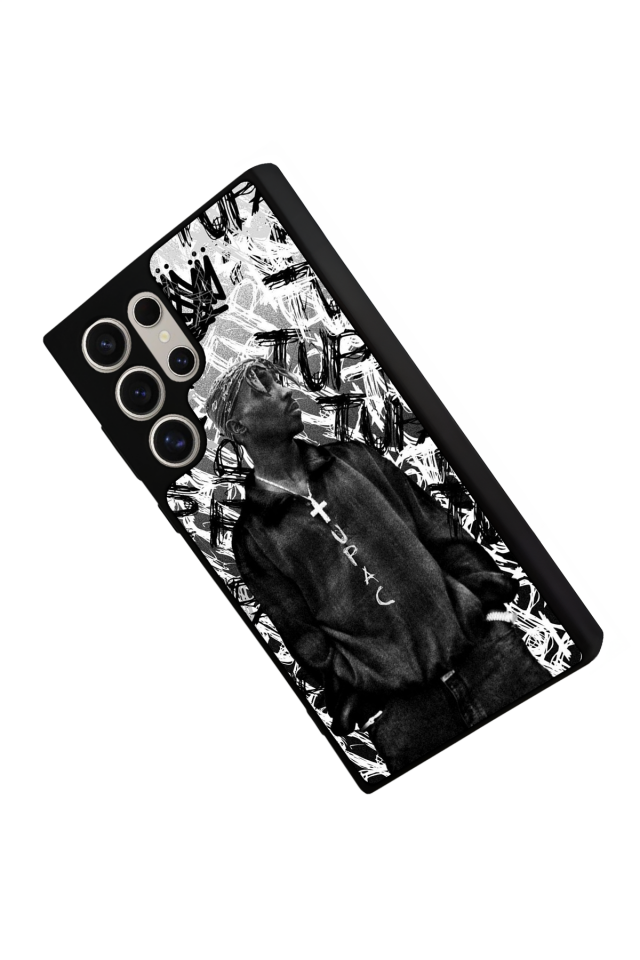 Samsung Galaxy S22 Ultra Uyumlu Tupac Tasarımlı Glossy Premium Kılıf