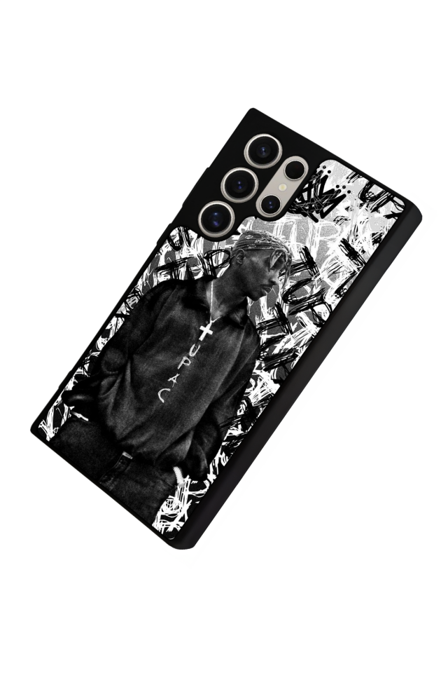 Samsung Galaxy S22 Ultra Uyumlu Tupac Tasarımlı Glossy Premium Kılıf