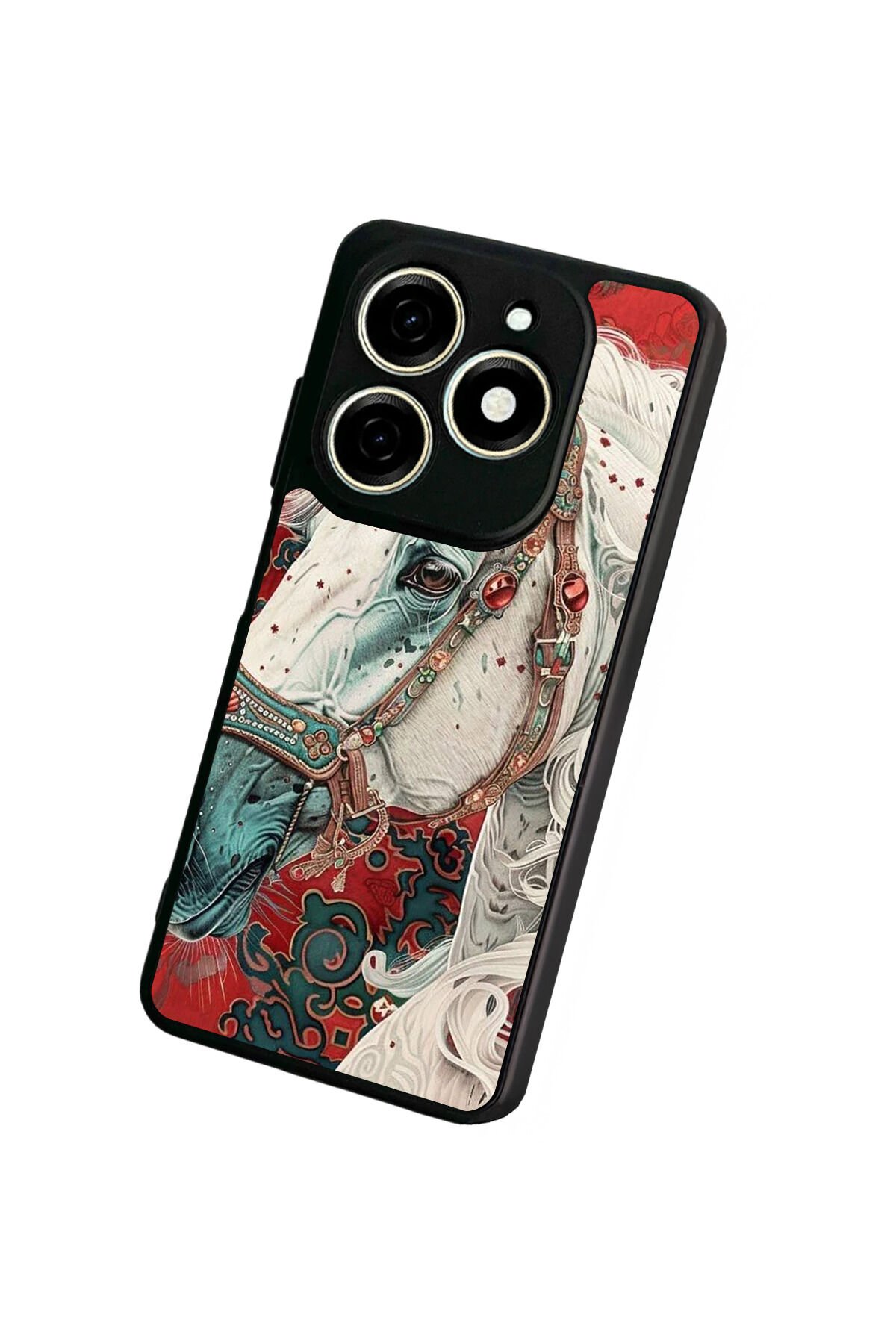 Tecno Spark 20/20C Uyumlu At Horse Tasarımlı Glossy Premium Kılıf