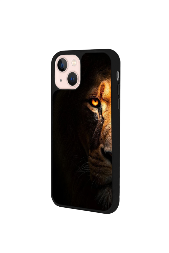 iPhone 14 Plus Uyumlu Aslan Tasarımlı Glossy Premium Kılıf