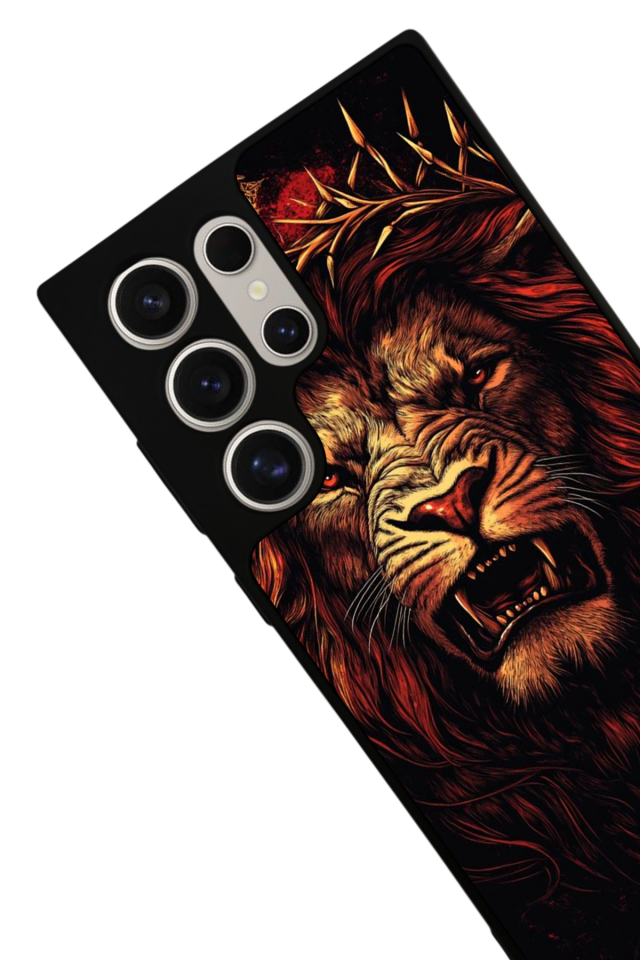 Samsung Galaxy S24 Ultra Uyumlu Aslan Tasarımlı Glossy Premium Kılıf