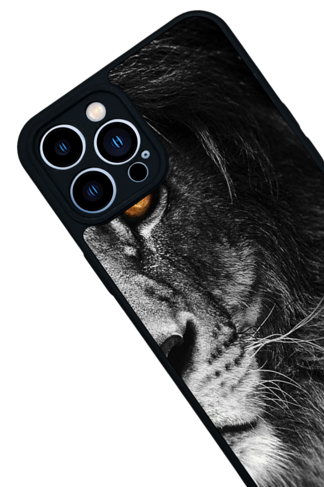 iPhone 13 Pro Max Uyumlu Aslan Tasarımlı Glossy Premium Kılıf