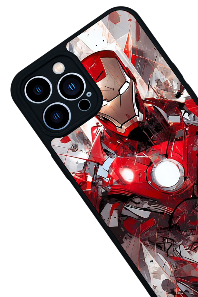 iPhone 12 Pro Max Uyumlu Iron Man ( Demir Adam ) Tasarımlı Glossy Premium Kılıf