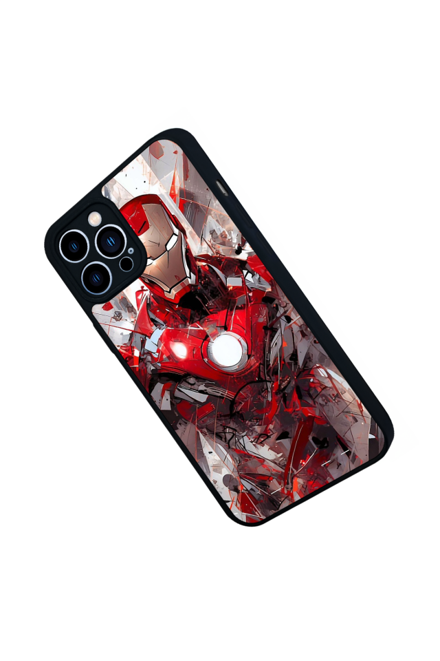 iPhone 12 Pro Max Uyumlu Iron Man ( Demir Adam ) Tasarımlı Glossy Premium Kılıf