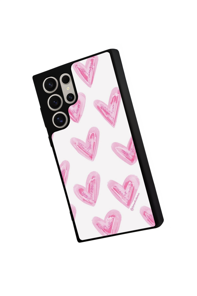 Samsung Galaxy S23 Ultra Uyumlu Kalp Love Tasarımlı Glossy Premium Kılıf