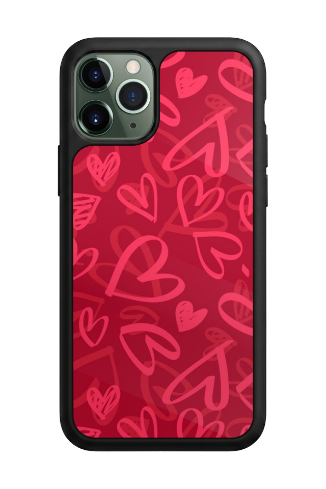 iPhone 11 Pro Uyumlu Kalp Love Tasarımlı Glossy Premium Kılıf
