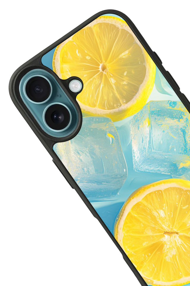 iPhone 16 Uyumlu Limon Tasarımlı Glossy Premium Kılıf
