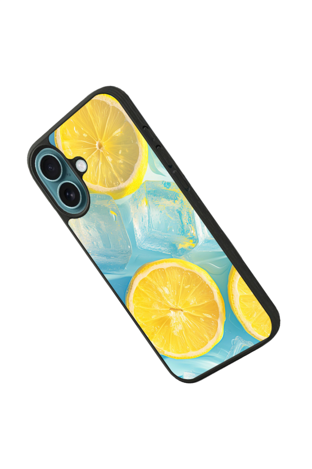 iPhone 16 Uyumlu Limon Tasarımlı Glossy Premium Kılıf