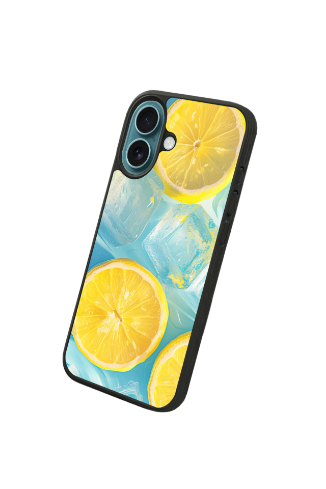 iPhone 16 Uyumlu Limon Tasarımlı Glossy Premium Kılıf