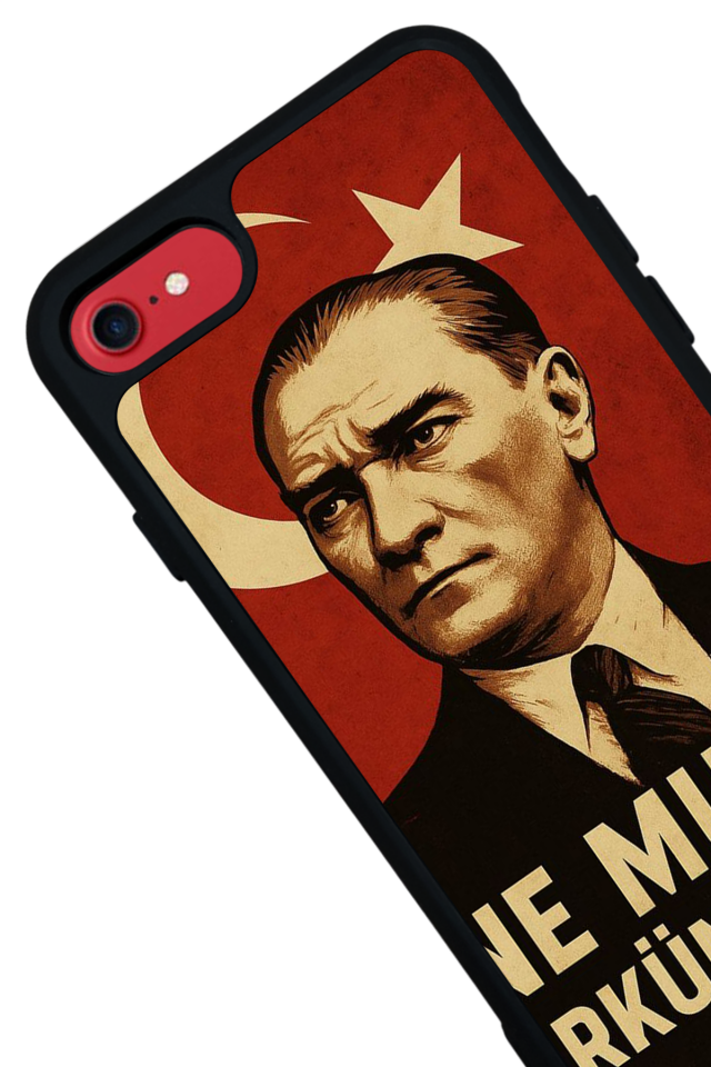 iPhone 8 Uyumlu  Mustafa Kemal Ataturk Tasarımlı Glossy Premium Kılıf