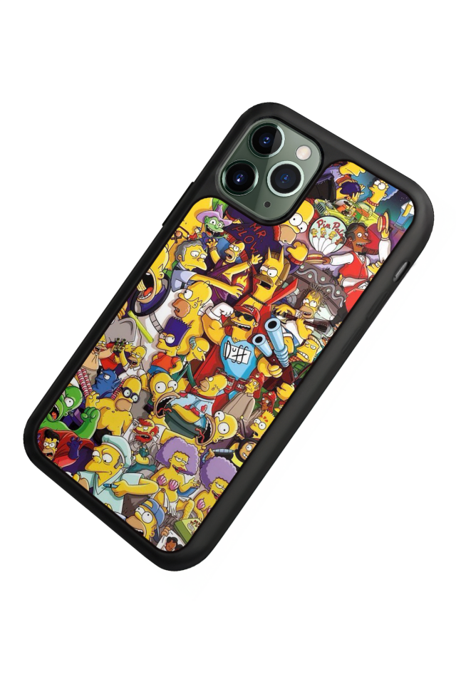 iPhone 11 Pro Max Uyumlu The Simpsons Tasarımlı Glossy Premium Kılıf