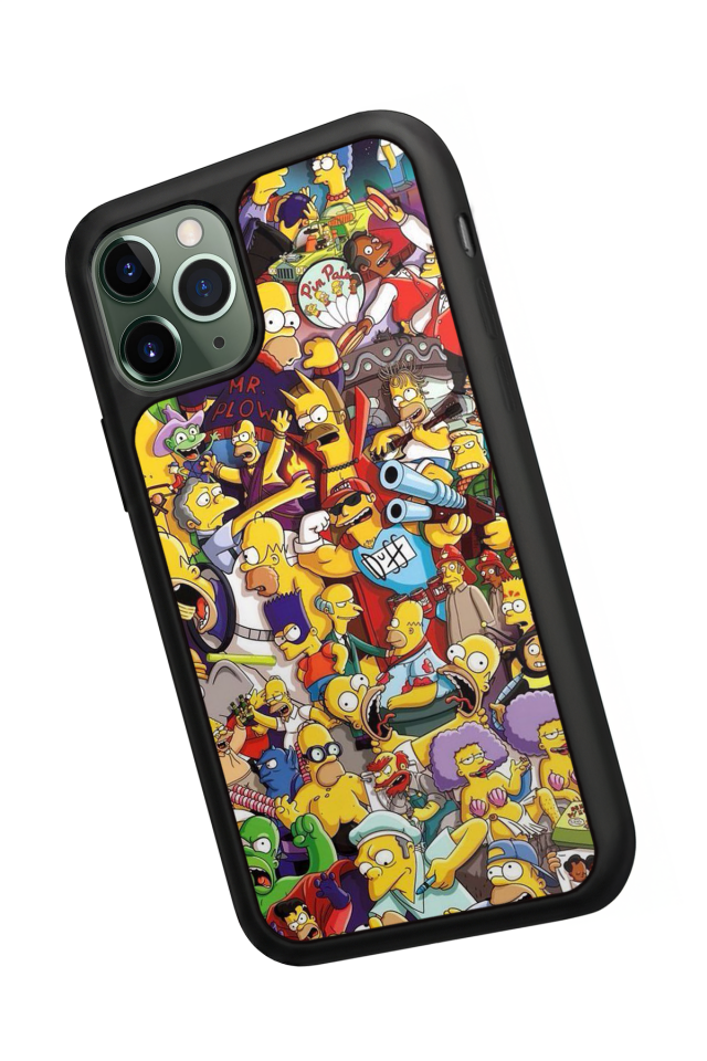 iPhone 11 Pro Max Uyumlu The Simpsons Tasarımlı Glossy Premium Kılıf