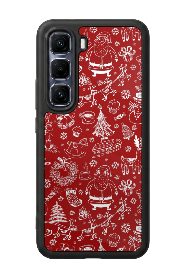 Infinix Hot 60 Pro Plus Uyumlu Yilbasi Christmas Tasarımlı Glossy Premium Kılıf