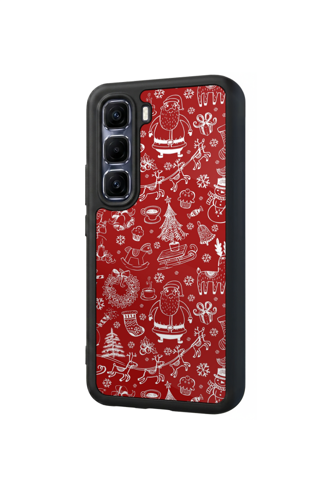 Infinix Hot 60 Pro Plus Uyumlu Yilbasi Christmas Tasarımlı Glossy Premium Kılıf
