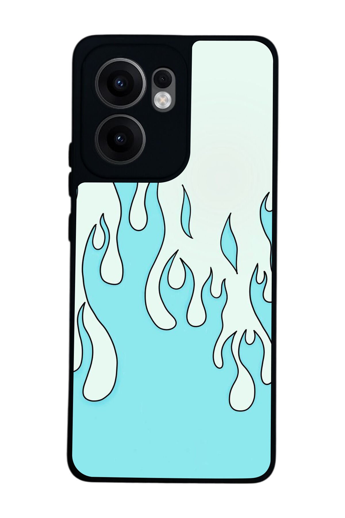 Oppo Reno 13F Uyumlu Retro Flame Patterns Tasarımlı Glossy Premium Kılıf