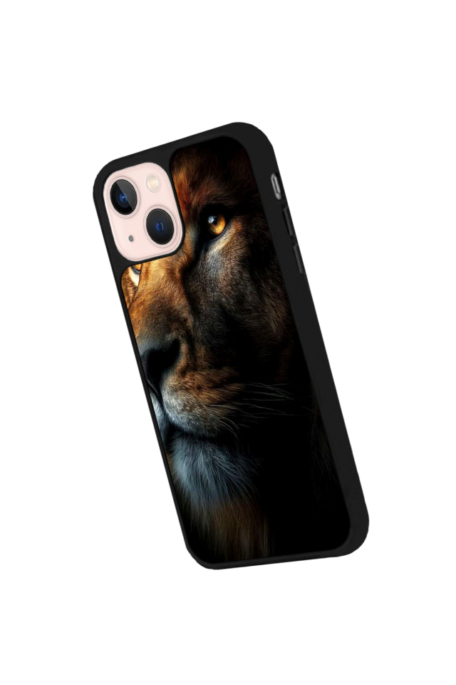 iPhone 14 Plus Uyumlu Aslan Tasarımlı Glossy Premium Kılıf