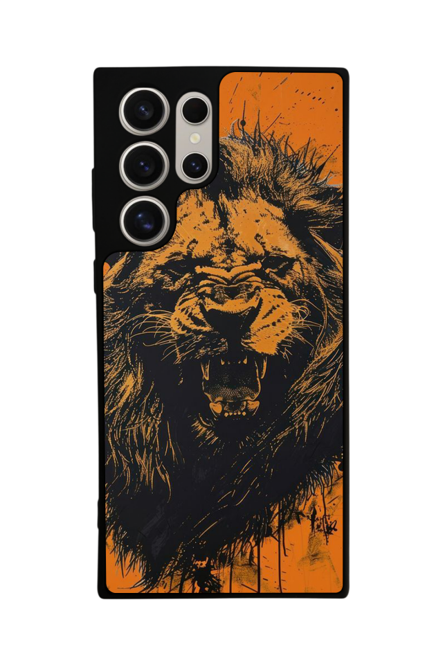 Samsung Galaxy S24 Ultra Uyumlu Aslan Tasarımlı Glossy Premium Kılıf