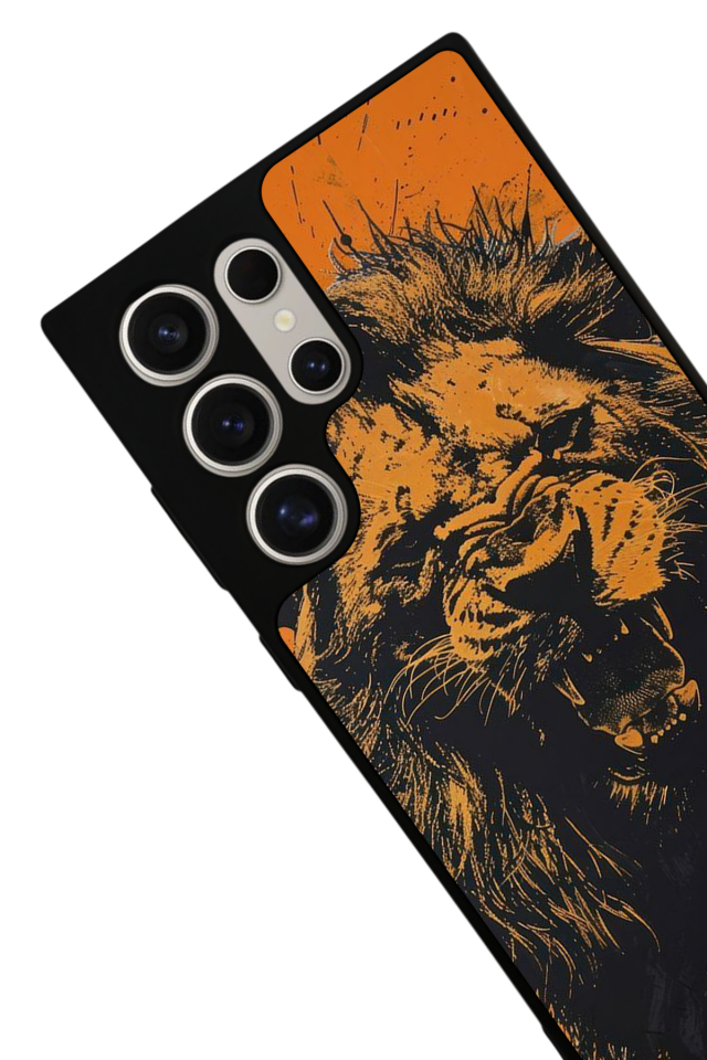 Samsung Galaxy S24 Ultra Uyumlu Aslan Tasarımlı Glossy Premium Kılıf