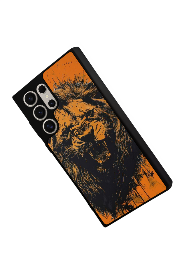 Samsung Galaxy S24 Ultra Uyumlu Aslan Tasarımlı Glossy Premium Kılıf