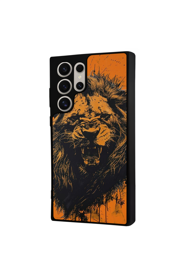 Samsung Galaxy S24 Ultra Uyumlu Aslan Tasarımlı Glossy Premium Kılıf