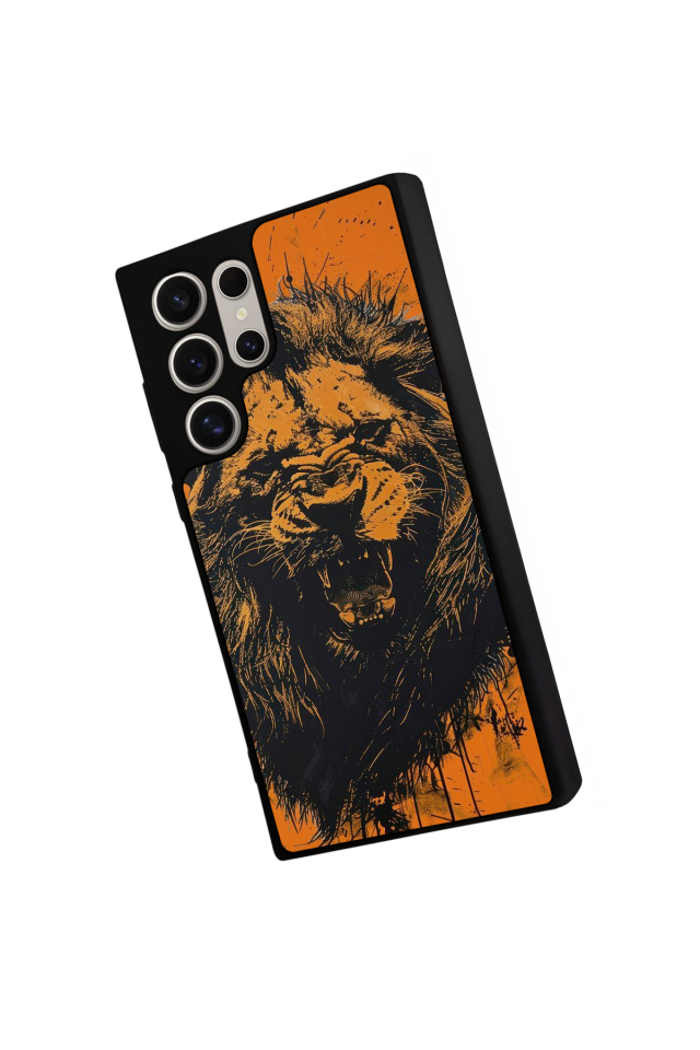 Samsung Galaxy S24 Ultra Uyumlu Aslan Tasarımlı Glossy Premium Kılıf