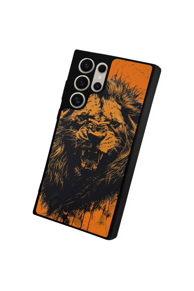 Samsung Galaxy S24 Ultra Uyumlu Aslan Tasarımlı Glossy Premium Kılıf
