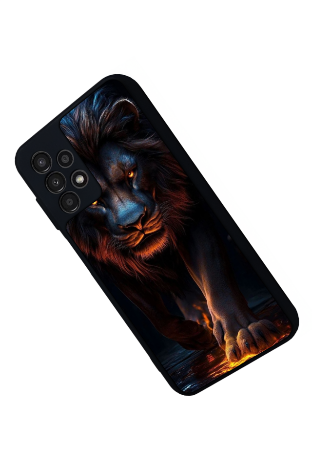 Samsung Galaxy A23 Uyumlu Aslan Tasarımlı Glossy Premium Kılıf
