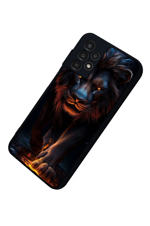 Samsung Galaxy A23 Uyumlu Aslan Tasarımlı Glossy Premium Kılıf